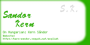 sandor kern business card